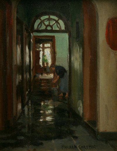 Samstag - Innenansicht des Hauses von Garstin von Norman Garstin